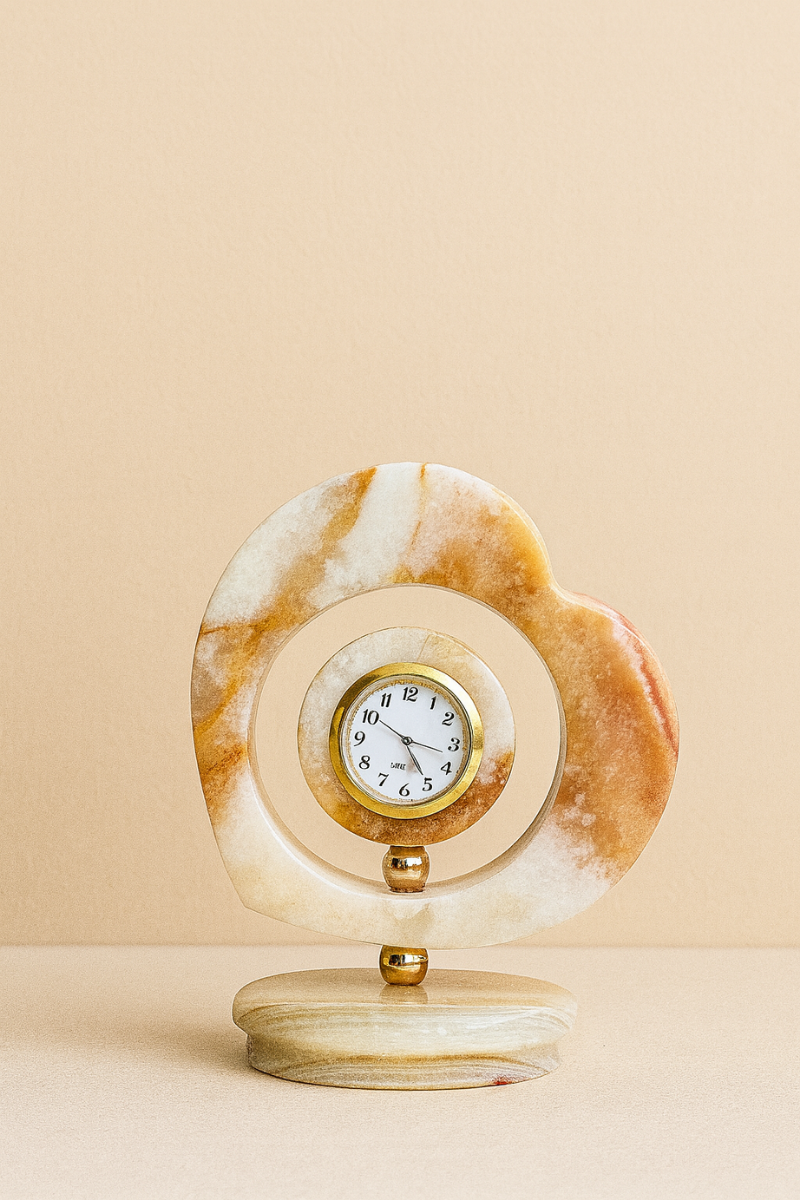 Heart of Time – Onyx Table Clock