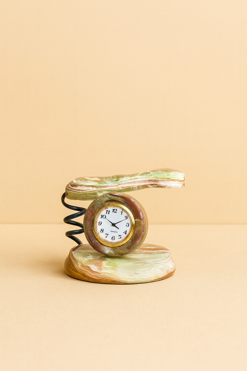 Spring of Time – Onyx Spiral Desk Clock