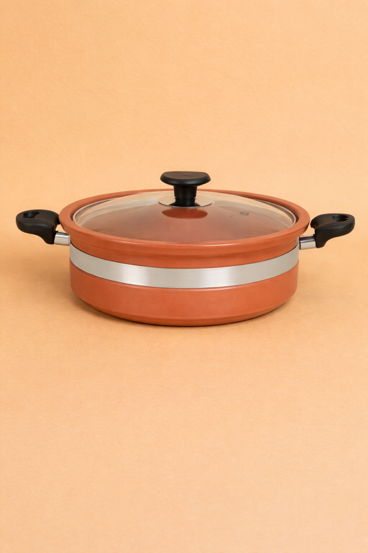Flat Glazed Clay Karahi