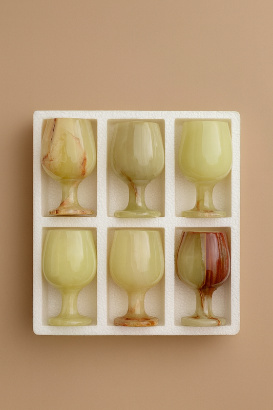 Echoes of Stone – Onyx Goblet Set (Set of 6)