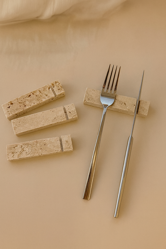 Stillstone – Handcrafted Marble Cutlery Rest Set