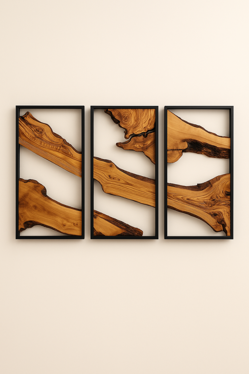 Earthlines – Wooden Wall Art Triptych