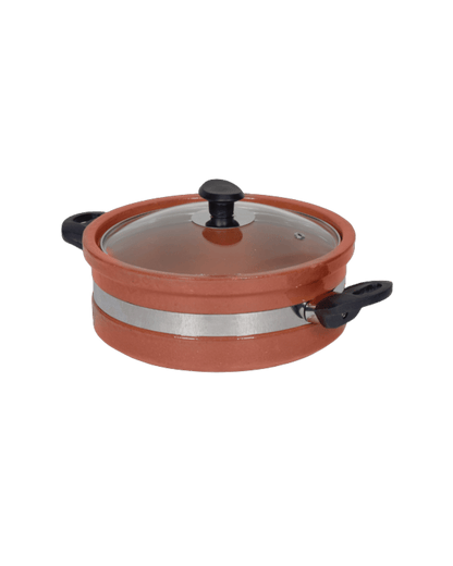 Flat Glazed Clay Karahi - Zavira